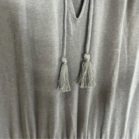 Garnet Hill Size XS Long Sleeve Black Peasant Dress Organic Cotton Boho - Picture 5 of 6